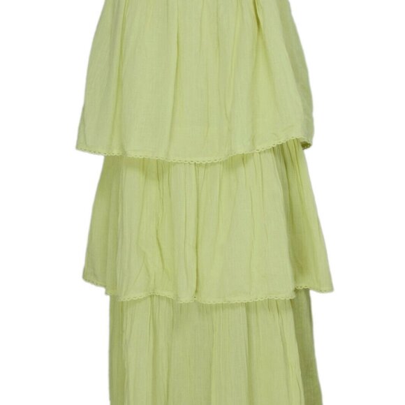 Happy X Nature Drift Maxi Skirt Banded Lace Lemon Tiered - Picture 6 of 7